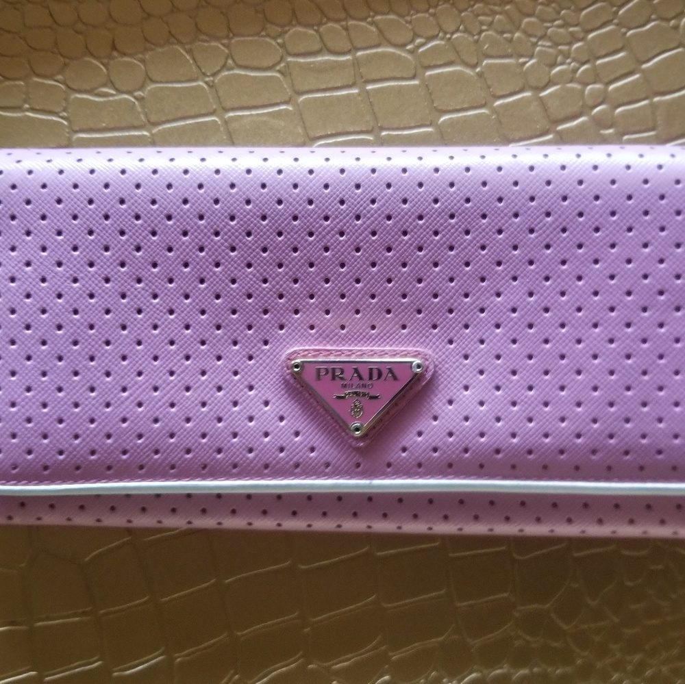 Pink prada wallet